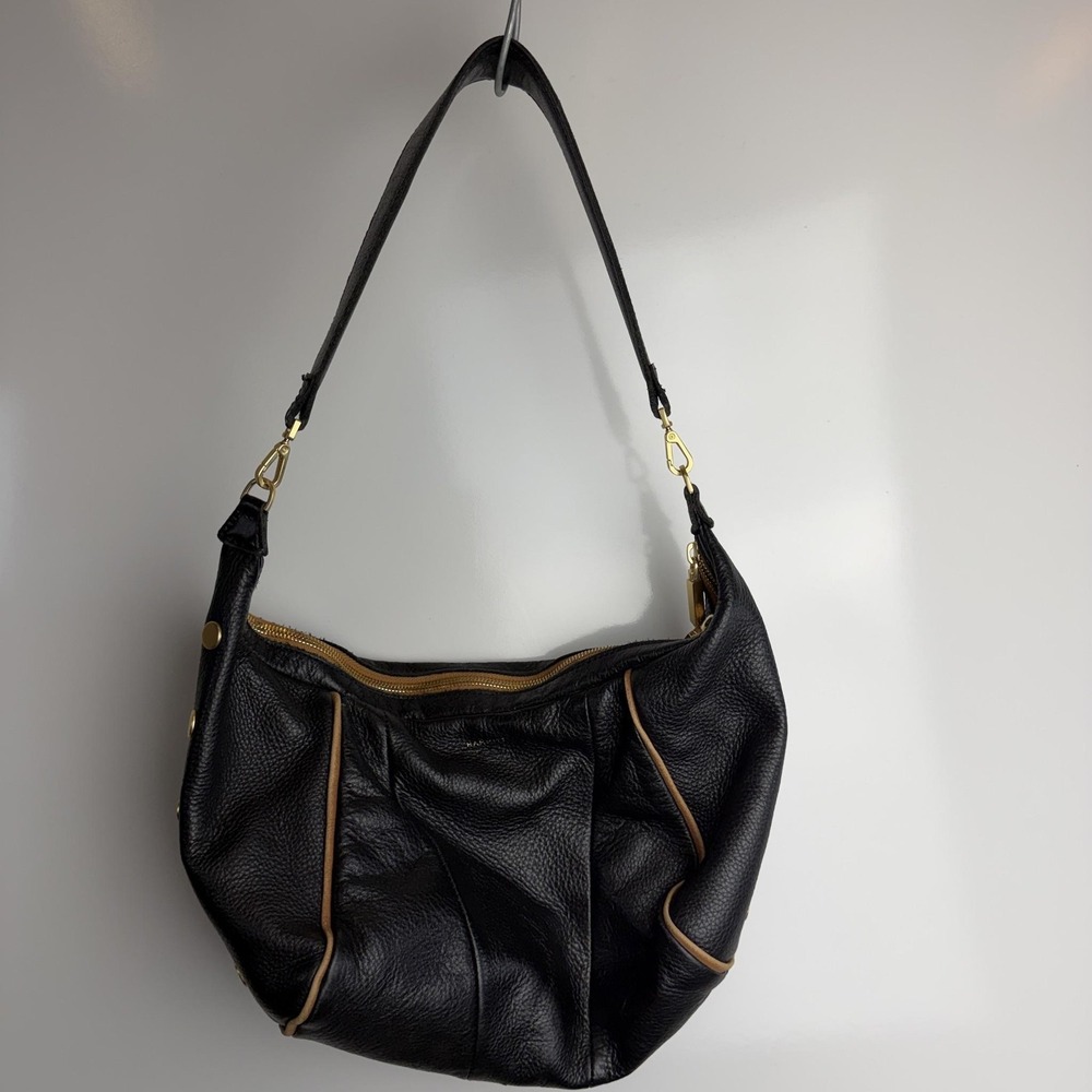 Hammitt Hobo Bag Womens Medium Black Leather Studded Red Lining Limited Release